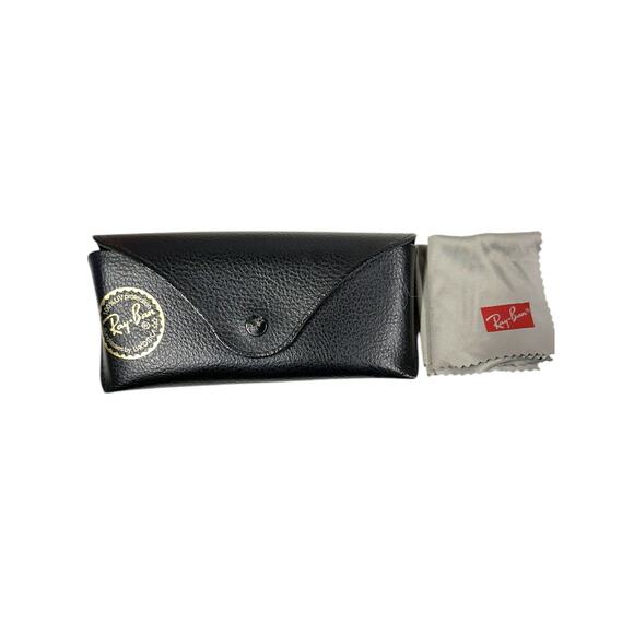 Ray Ban Luxotica Black Leather Sunglasses Case with Microfiber‎ - Picture 1 of 6